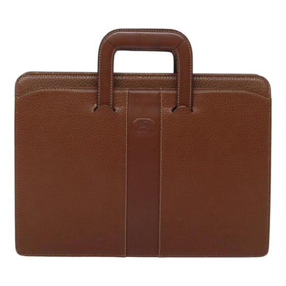 Burberrys Hand Bag Leather Bordeaux Silver Auth - Picture 1 of 16